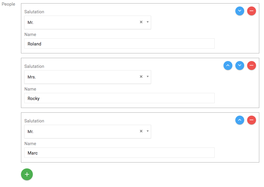 Example of multiple inputs in action